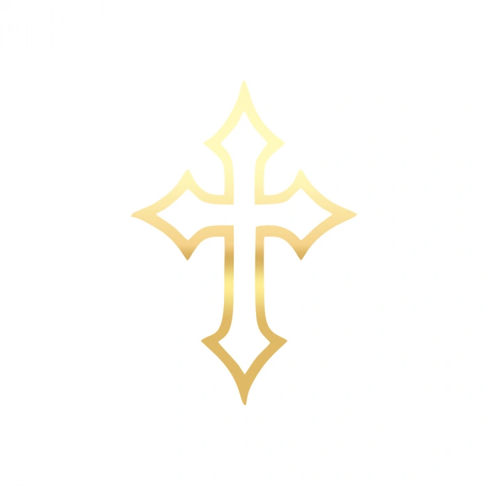 Haç İşareti Araba Sticker 17x17 Cm Gold