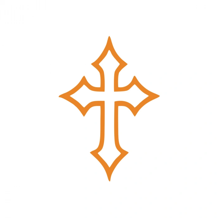 Haç İşareti Araba Sticker 17x17 Cm Turuncu
