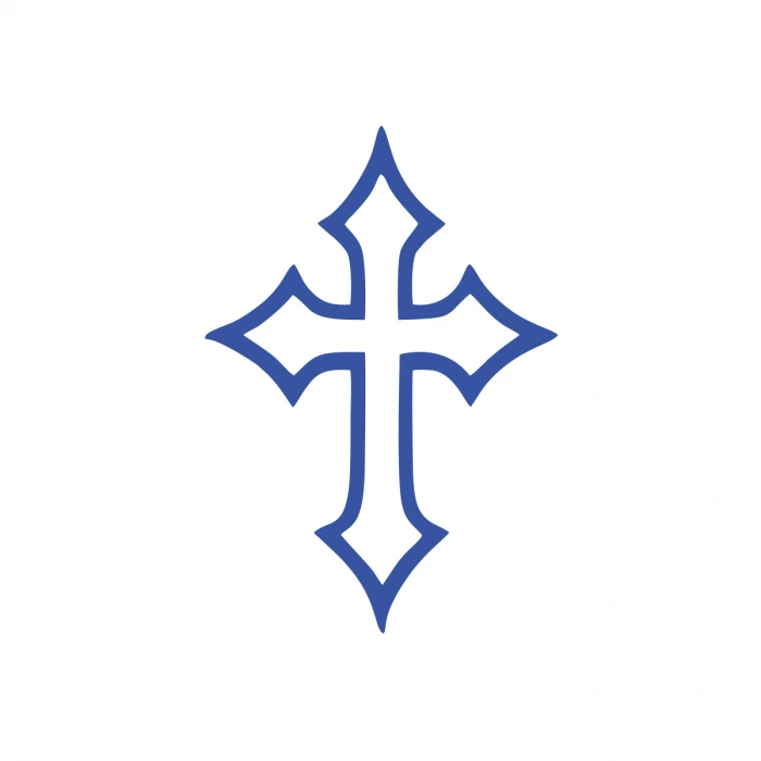 Haç İşareti Araba Sticker 17x17 Cm Mavi