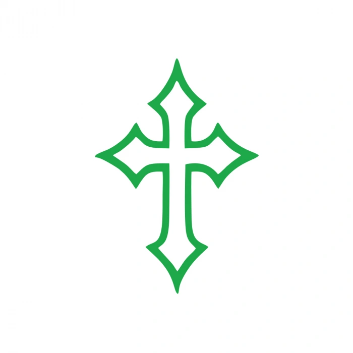 Haç İşareti Araba Sticker 17x17 Cm Yeşil