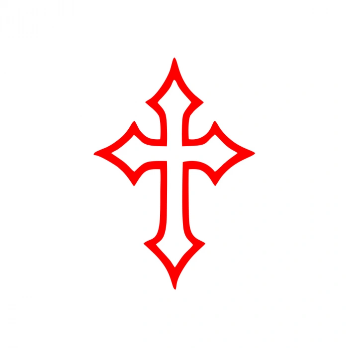 Haç İşareti Araba Sticker 17x17 Cm Kırmızı