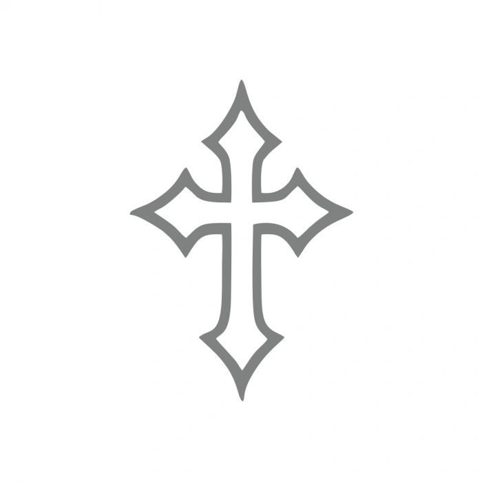 Haç İşareti Araba Sticker 17x17 Cm Gri