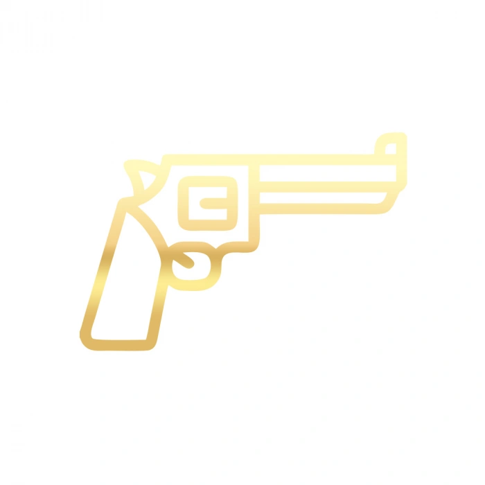 Pistol Araba Sticker 17x17 Cm Gold