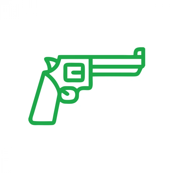 Pistol Araba Sticker 17x17 Cm Yeşil
