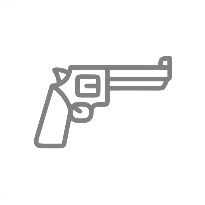 Pistol Araba Sticker 17x17 Cm Gri
