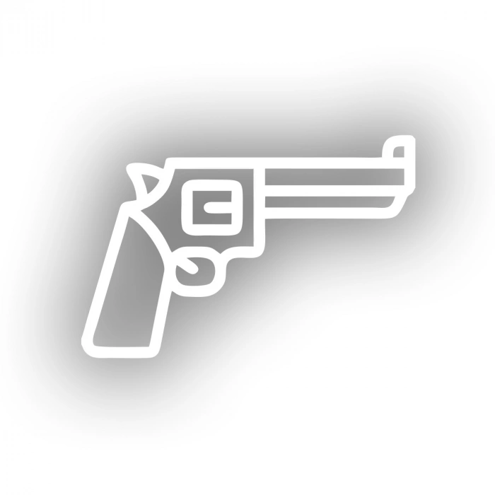 Pistol Araba Sticker 17x17 Cm Beyaz