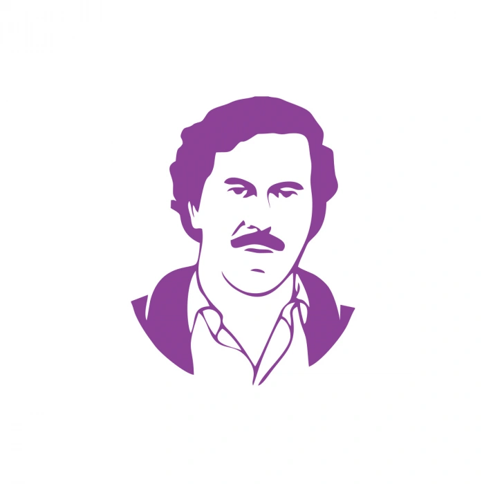 Pablo Escobar Silüet Araba Sticker 17x17 Cm Mor