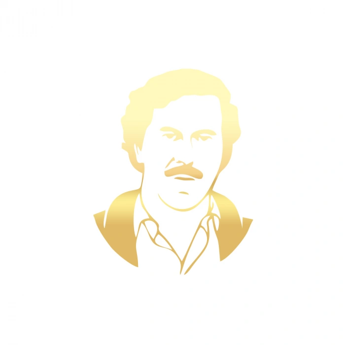 Pablo Escobar Silüet Araba Sticker 17x17 Cm Gold