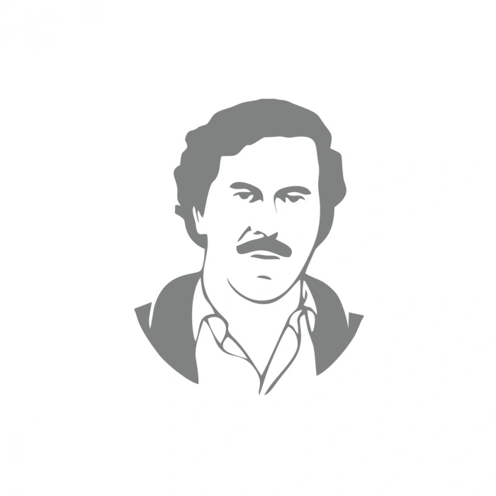 Pablo Escobar Silüet Araba Sticker 17x17 Cm Gri