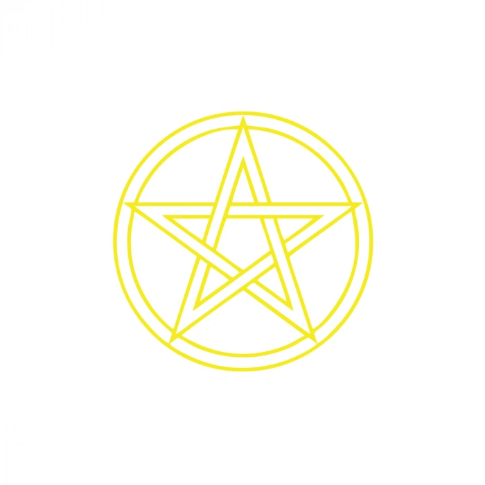 Pentagram Araba Sticker 17x17 Cm Sarı