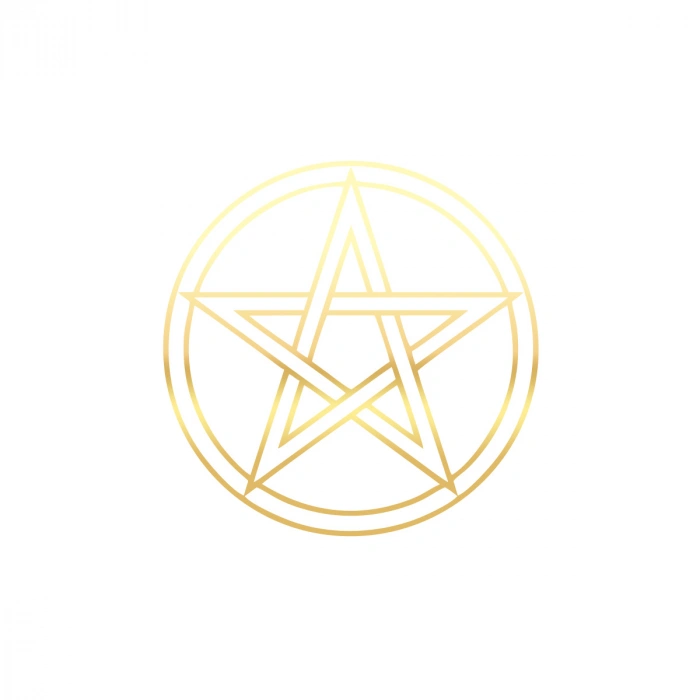 Pentagram Araba Sticker 17x17 Cm Gold