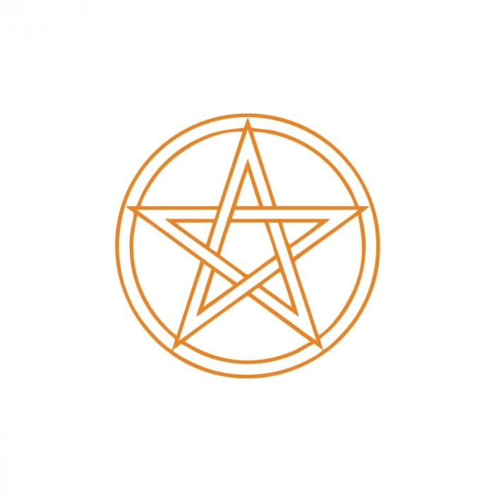 Pentagram Araba Sticker 17x17 Cm Turuncu