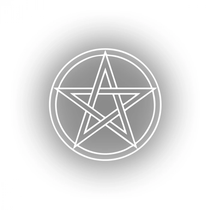 Pentagram Araba Sticker 17x17 Cm Beyaz