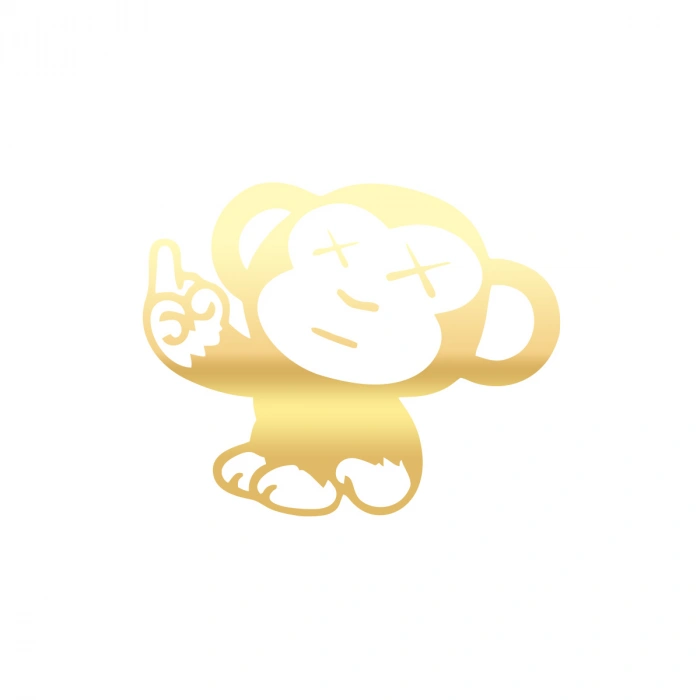 Maymun Araba Sticker 17x17 Cm Gold