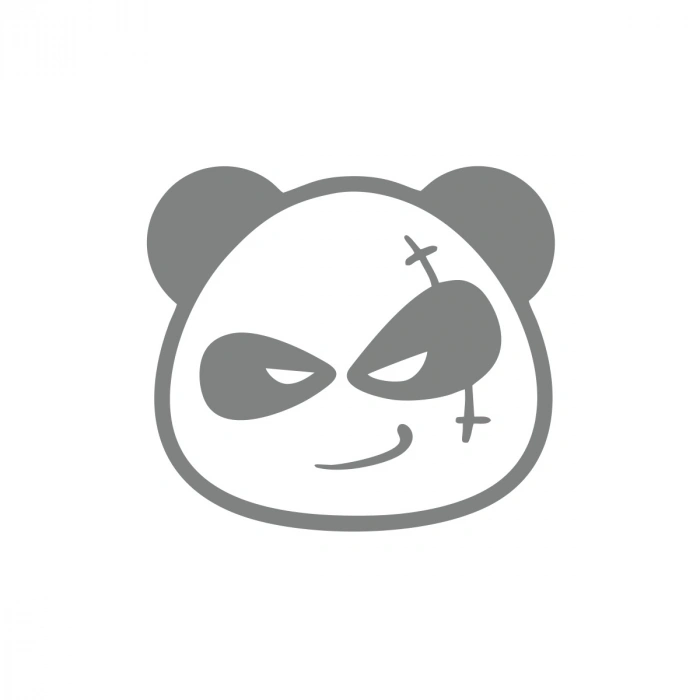 Serseri Panda Araba Sticker 17x17 Cm Gri