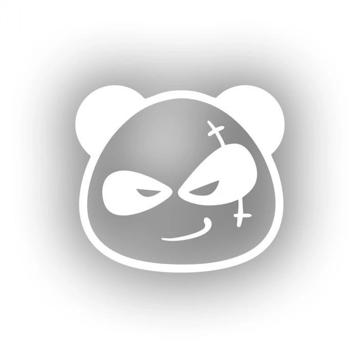 Serseri Panda Araba Sticker 17x17 Cm Beyaz