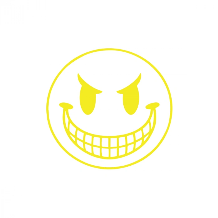 Gülen Surat Araba Sticker 17x17 Cm Sarı