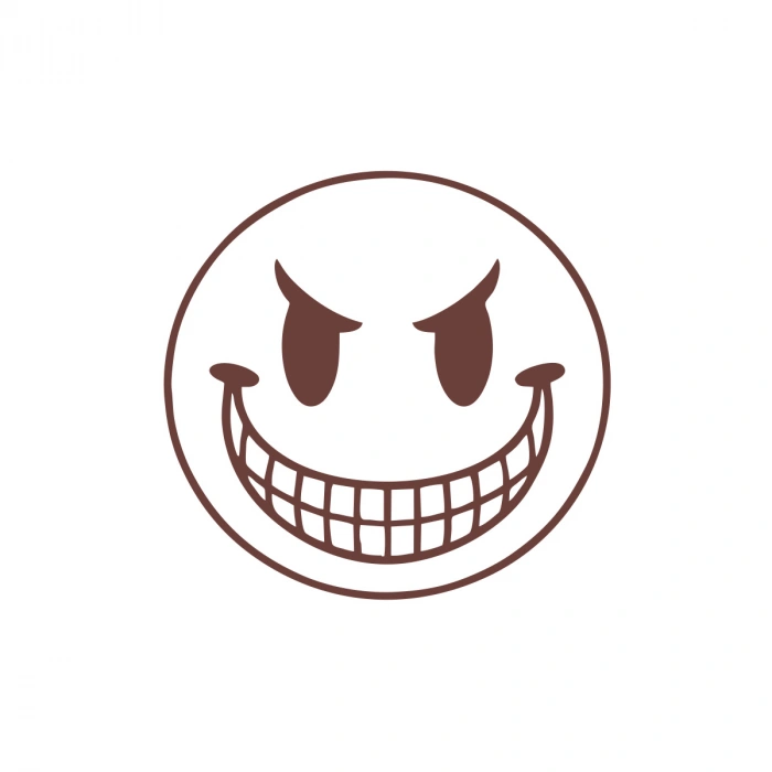 Gülen Surat Araba Sticker 17x17 Cm Kahverengi