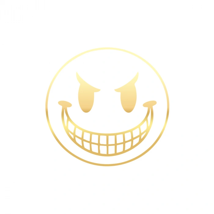 Gülen Surat Araba Sticker 17x17 Cm Gold