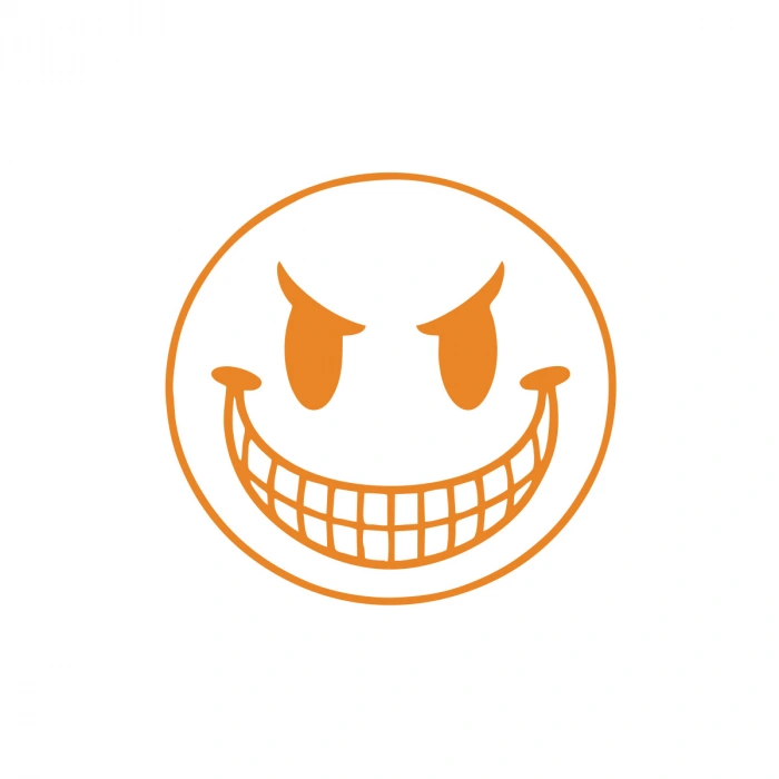 Gülen Surat Araba Sticker 17x17 Cm Turuncu