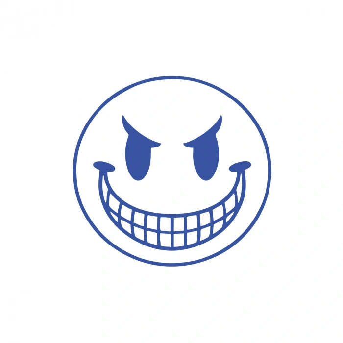 Gülen Surat Araba Sticker 17x17 Cm Mavi