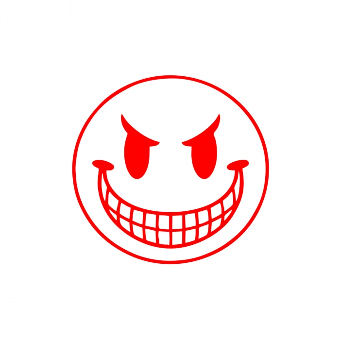 Gülen Surat Araba Sticker 17x17 Cm Kırmızı