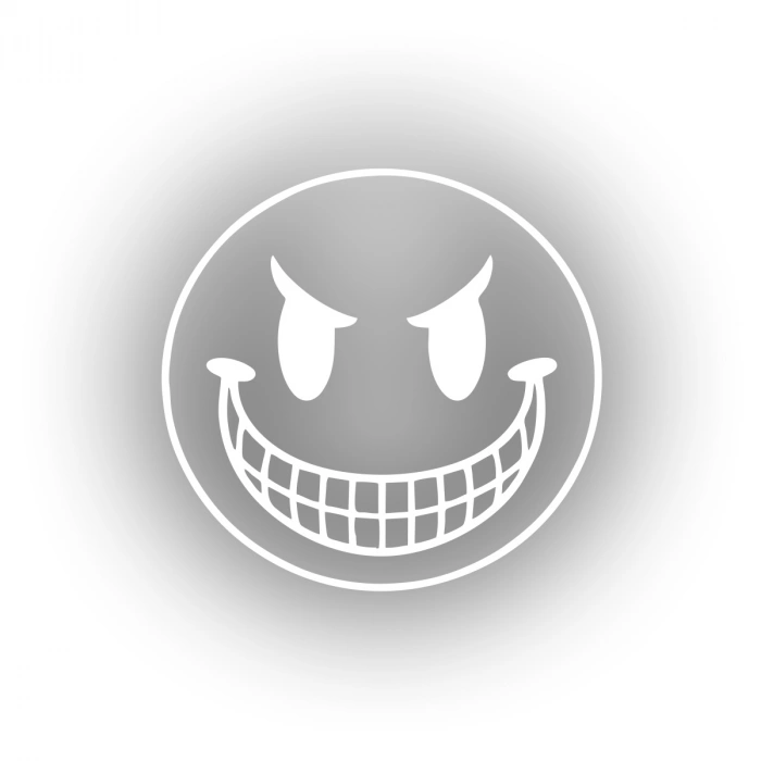 Gülen Surat Araba Sticker 17x17 Cm Beyaz