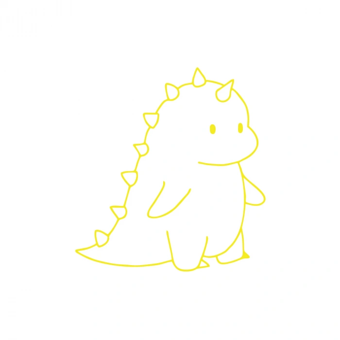 Sevimli Dino Araba Sticker 17x17 Cm Sarı