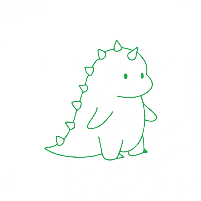 Sevimli Dino Araba Sticker 17x17 Cm Yeşil