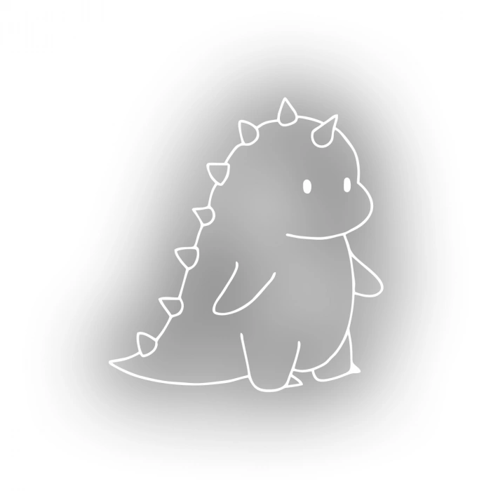 Sevimli Dino Araba Sticker 17x17 Cm Beyaz