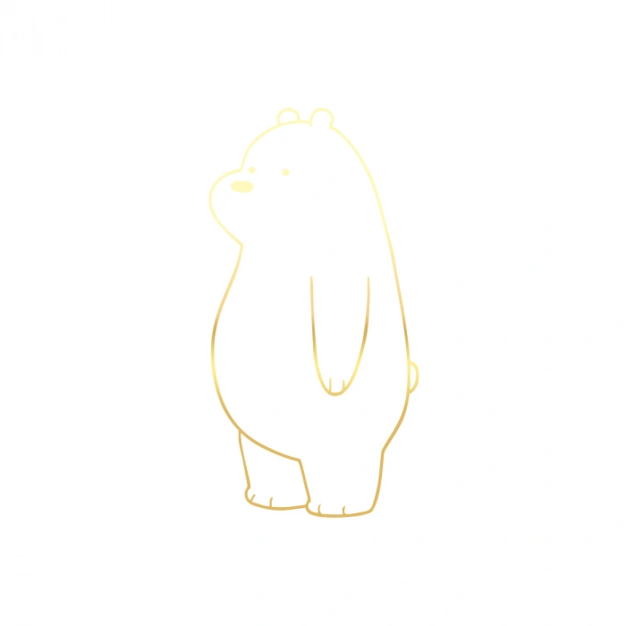 Sevimli Ayı Araba Sticker 17x17 Cm Gold