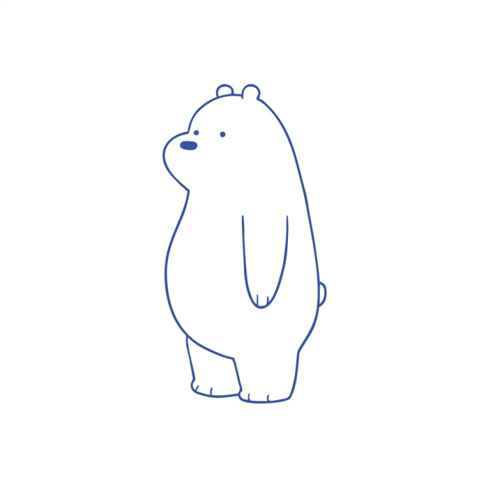 Sevimli Ayı Araba Sticker 17x17 Cm Mavi