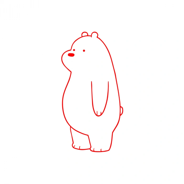 Sevimli Ayı Araba Sticker 17x17 Cm Kırmızı