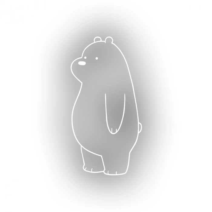 Sevimli Ayı Araba Sticker 17x17 Cm Beyaz