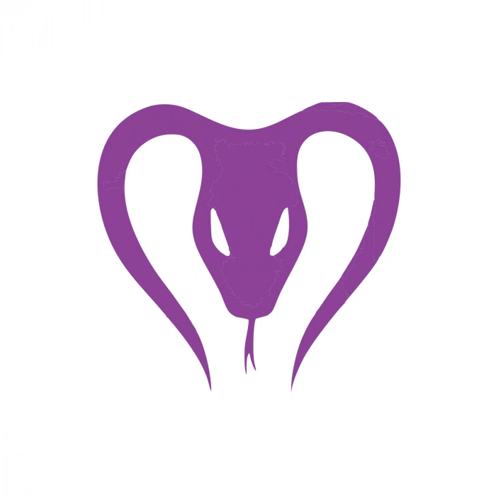 Yılan Araba Sticker 17x17 Cm Mor