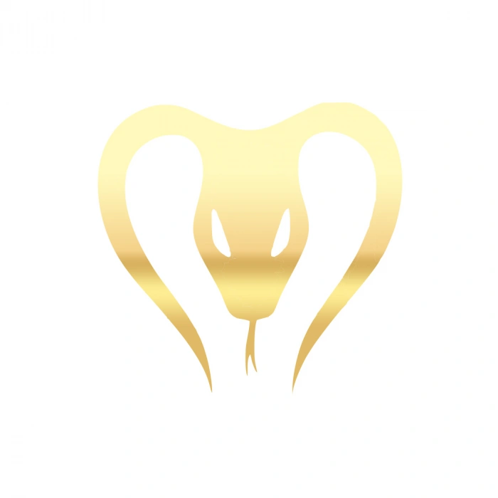 Yılan Araba Sticker 17x17 Cm Gold