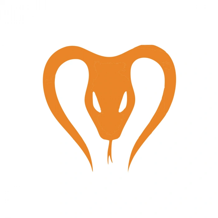 Yılan Araba Sticker 17x17 Cm Turuncu