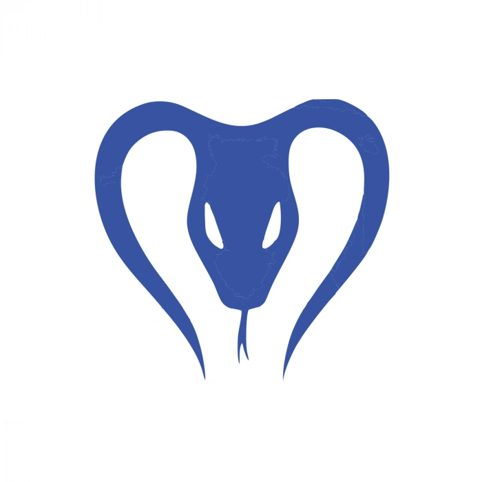 Yılan Araba Sticker 17x17 Cm Mavi