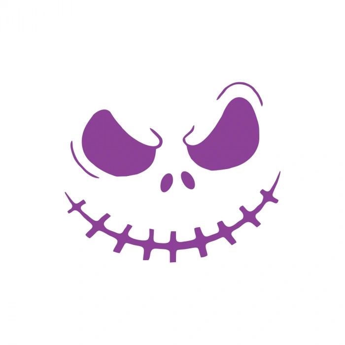 Korkunç Yüz Araba Stickeri 17x17 Cm Mor