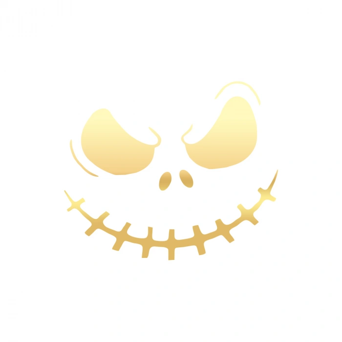 Korkunç Yüz Araba Stickeri 17x17 Cm Gold