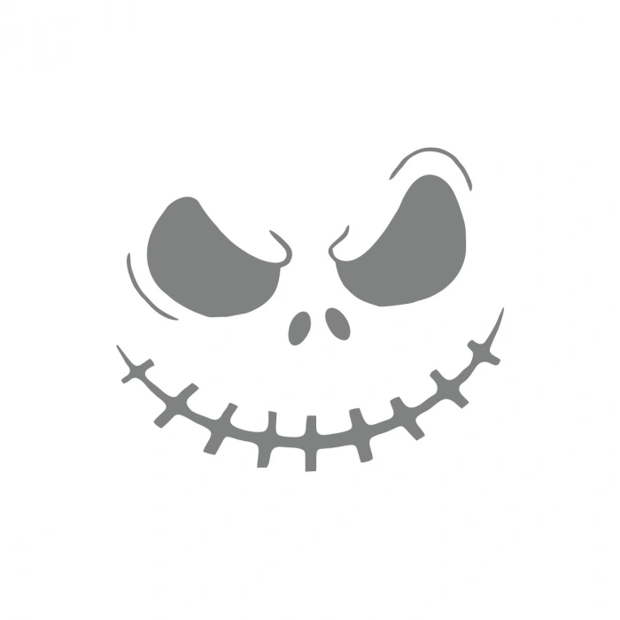 Korkunç Yüz Araba Stickeri 17x17 Cm Gri