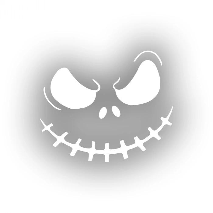 Korkunç Yüz Araba Stickeri 17x17 Cm Beyaz