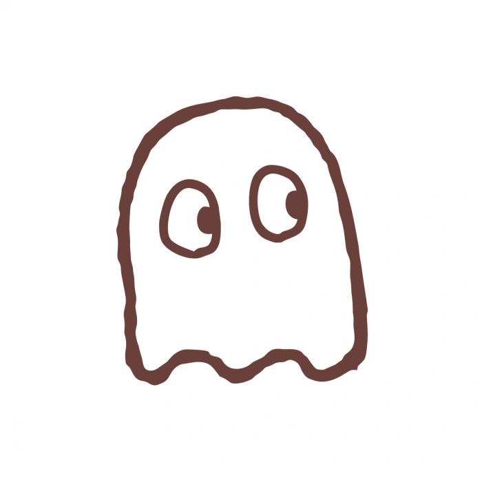 Sevimli Hayalet Araba Sticker 17x17 Cm Kahverengi