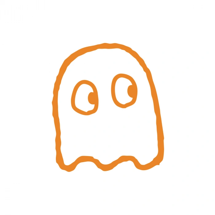 Sevimli Hayalet Araba Sticker 17x17 Cm Turuncu