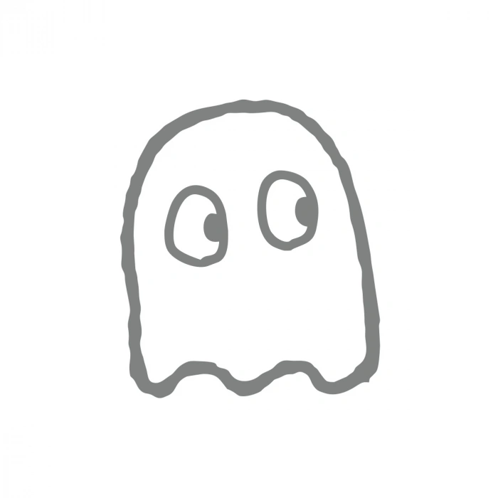 Sevimli Hayalet Araba Sticker 17x17 Cm Gri