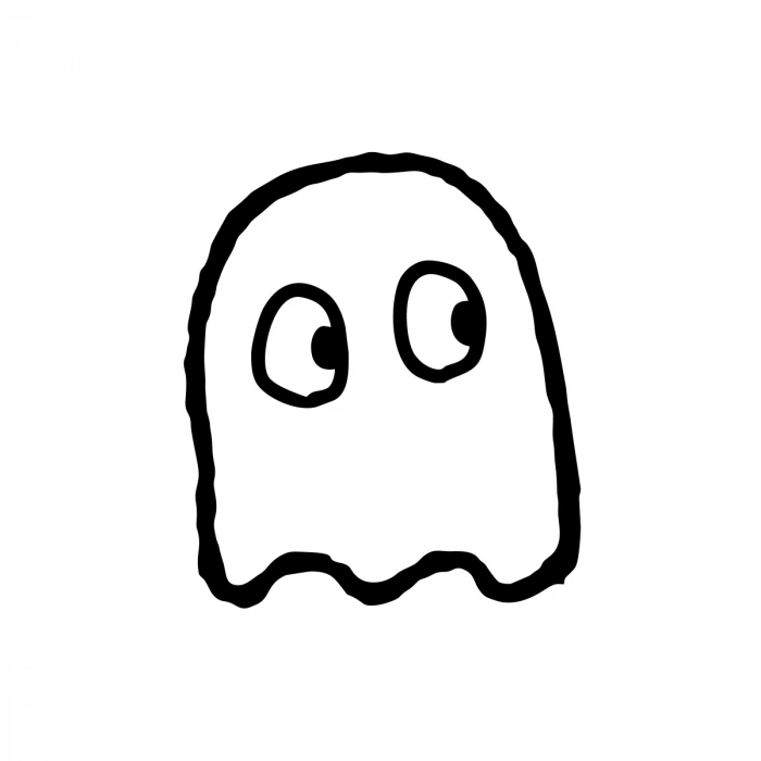 Sevimli Hayalet Araba Sticker 17x17 Cm Siyah