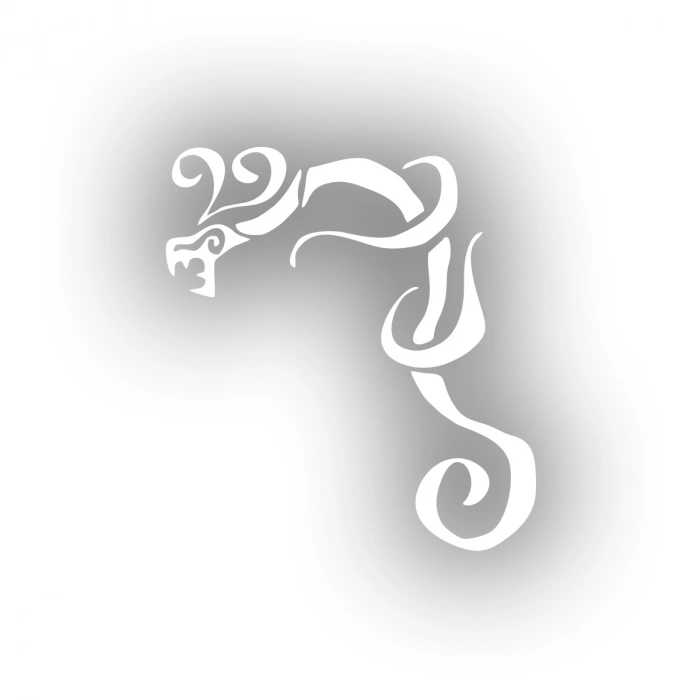 Ejderha Araba Sticker 17x17 Cm Beyaz