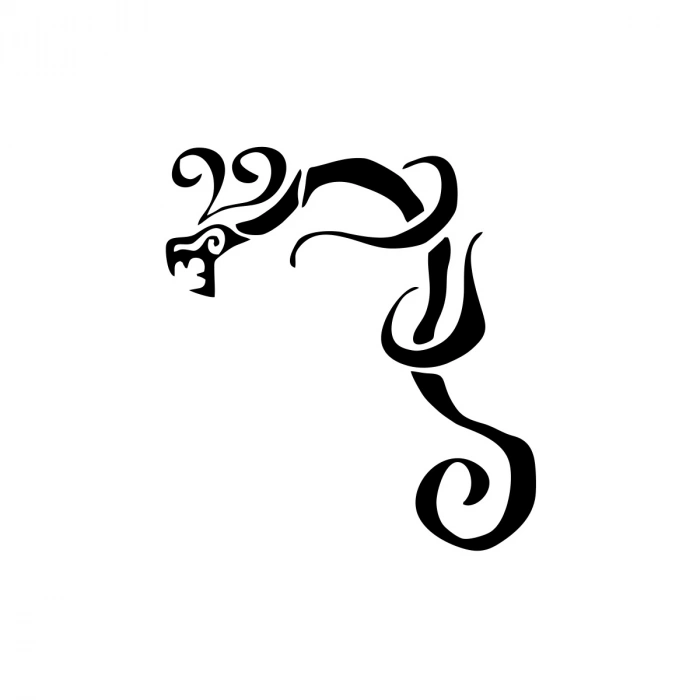 Ejderha Araba Sticker 17x17 Cm Siyah