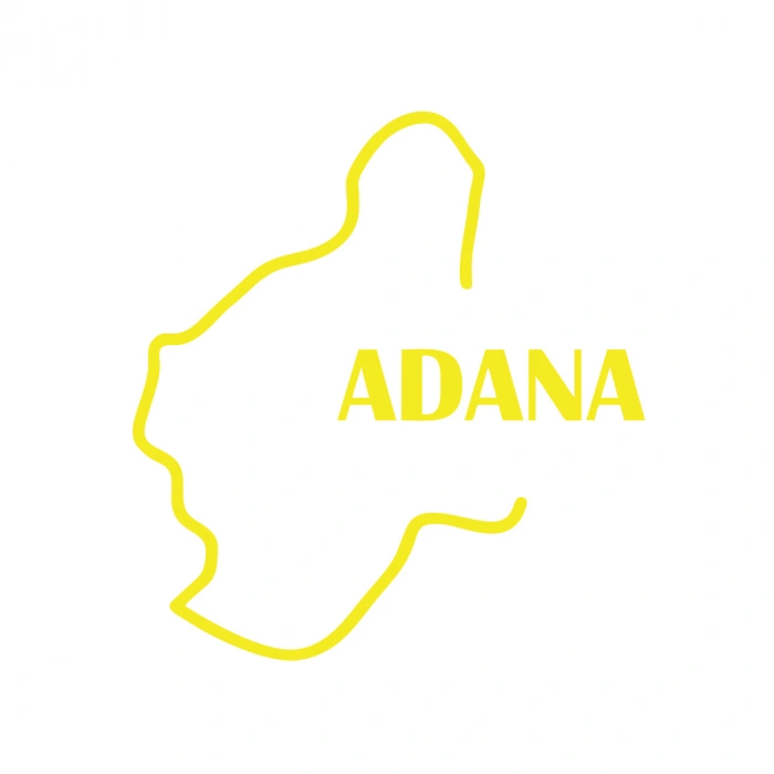 Adana Harita Araba Sticker 17x17 Cm Sarı