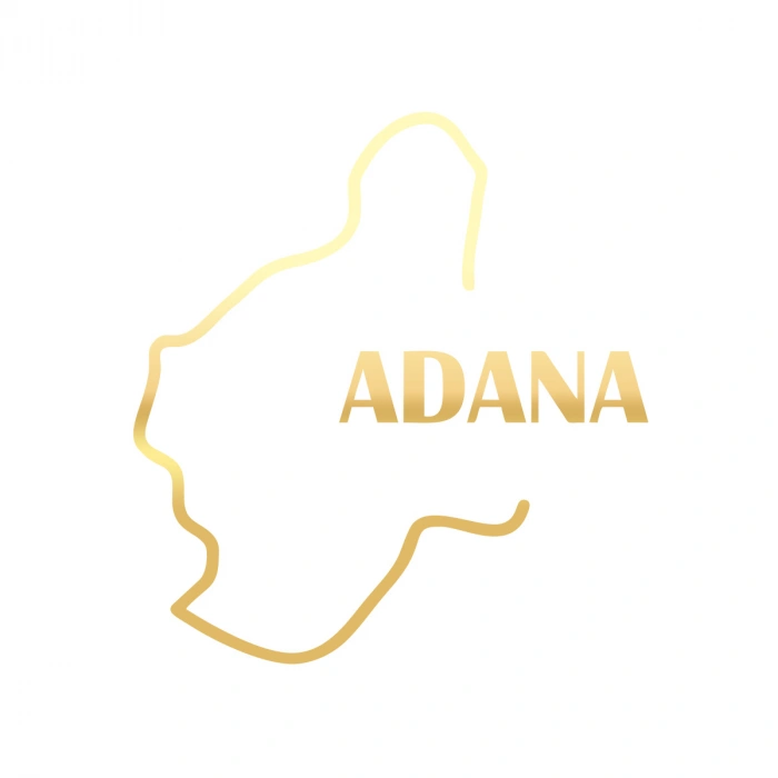 Adana Harita Araba Sticker 17x17 Cm Gold